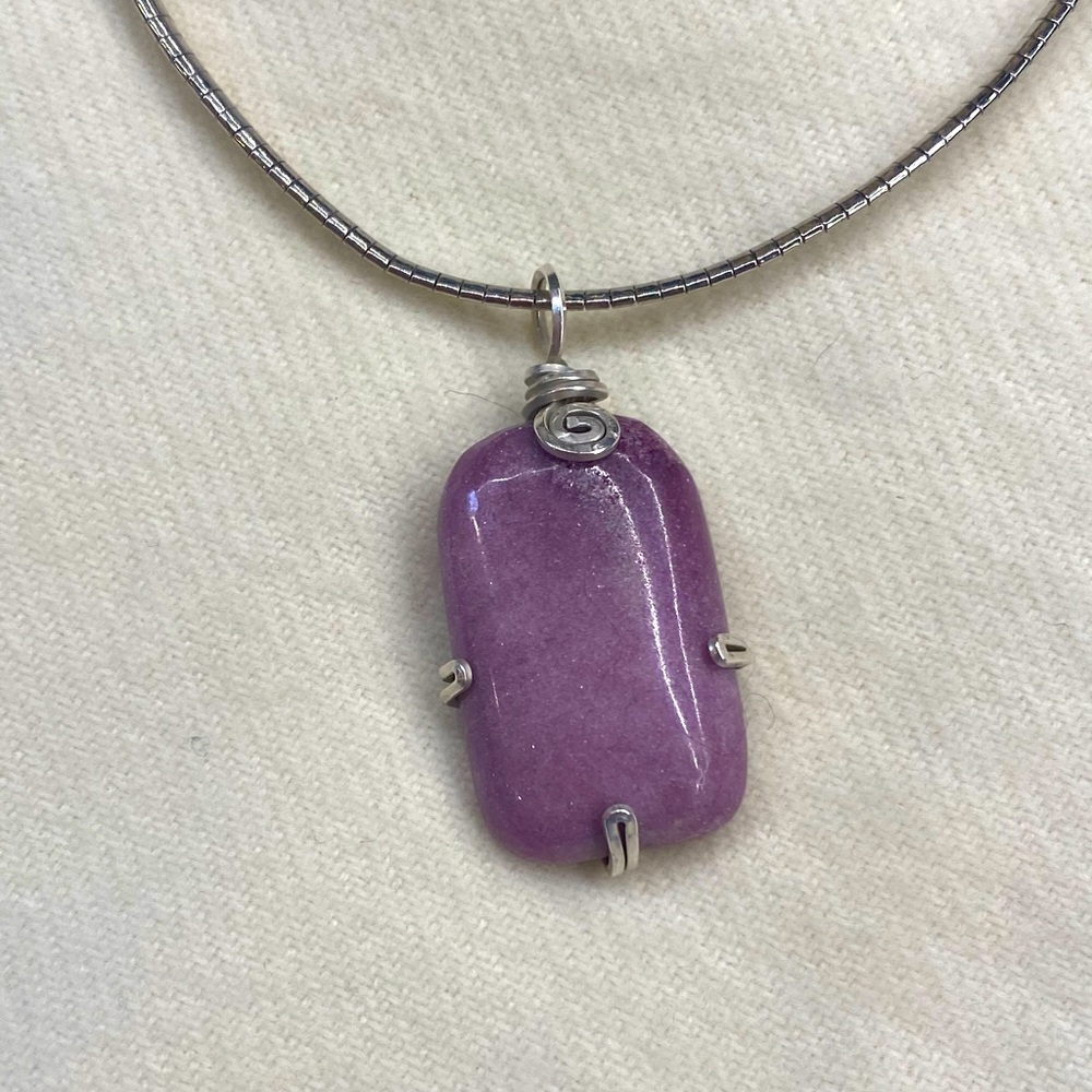 Rustic Amethyst Necklace with Silver Chain